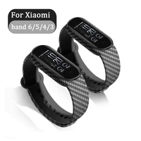 carbon fiber pattern strap for xiaomi band 6 5 4 3 bracelet replacement wristband tpu smart sports bracelet wrist bracelet
