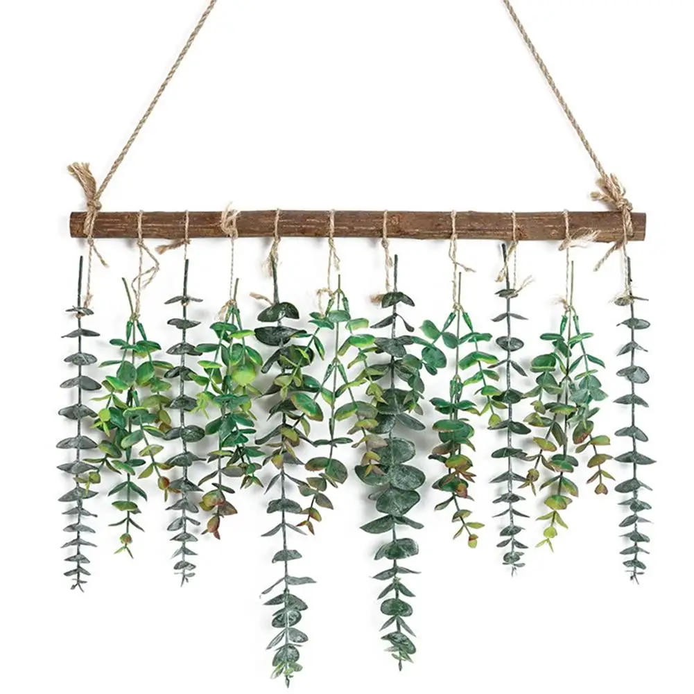 

Artificial Fake Eucalyptus Leaves With Wooden Stick Farmhouse Rustic Style Wall Hanging Greenery For Bathroom Decor