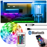 usb led strip light 5050 bluetooth 5v rgb led lamp for room decoration tv backlight color changing lights with app control remot