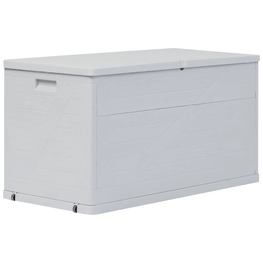 

Outdoor Patio Storage Box Outside Garden Deck Cabinet Furniture Seating 111 gal Light Gray