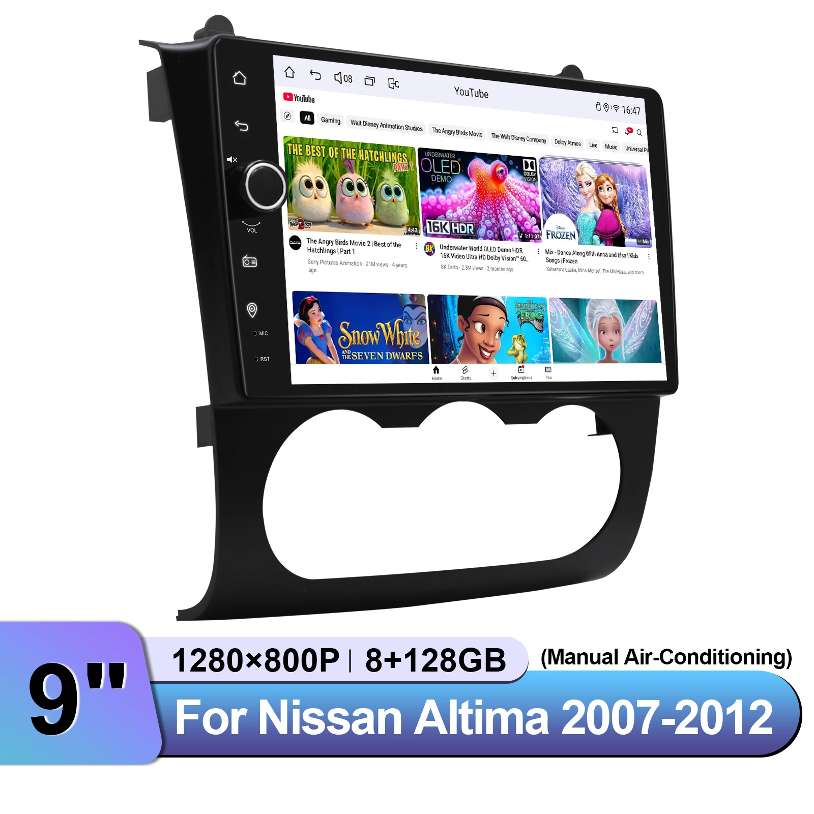 Фото JOYING 9-дюймовая послепродажная система GPS-навигации, автомобильная стереосистема Carplay для Nissan Altima 2007-2012, с Mannual AC №4