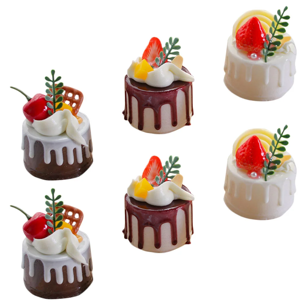 

6 Pcs Bakery Dessert Artificial Bread Fake Cake Artificial Cake Model Artificial Cake Decoration Pu Artificial Dessert