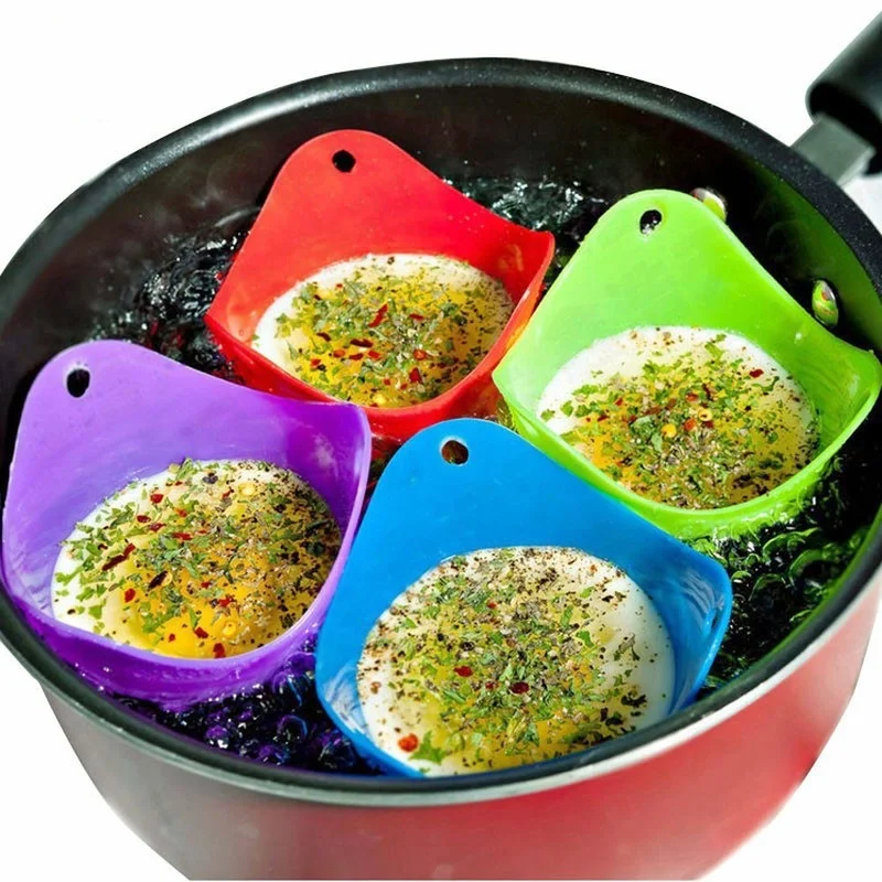 

4pcs Silicone Egg Poacher Poaching Pods Pan Mould Kitchen Cooking Tool Accessory Cocina Gadget Accesorios