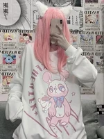 deeptown japanese kawaii anime long sleeve women vintage streetwear harajuku graphic tshirt long sleeve sweet girl tops fashion
