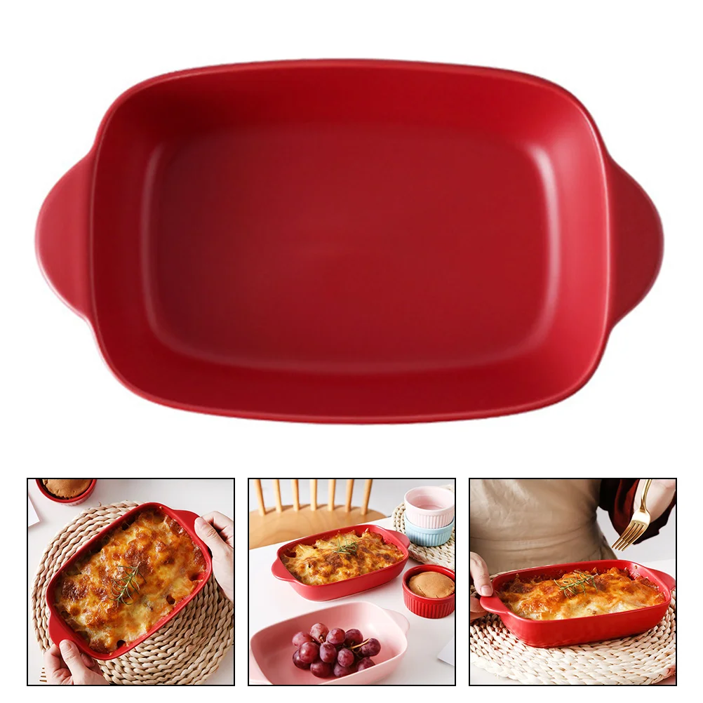 

Baking Dish Pan Ceramic Lasagna Plate Oven Porcelain Plates Cake Rectangular Bowl Bakeware Fruit Toaster Tray Appetizer Grill