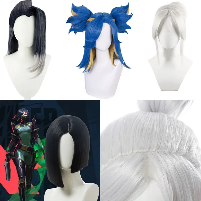 

Game VALORANT Cosplay Wig Jett Neon Viper Wigs Halloween Role Play Costume Party Heat Resistant Synthetic Toy Model Props
