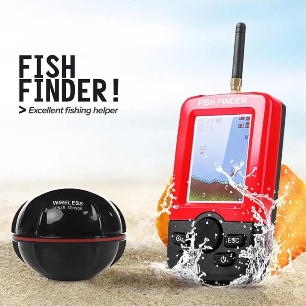 

Handheld Fish Finder Portable Wireless Sonar Sensor Fishfinder Depth Locator Fishing Gear LCD Display