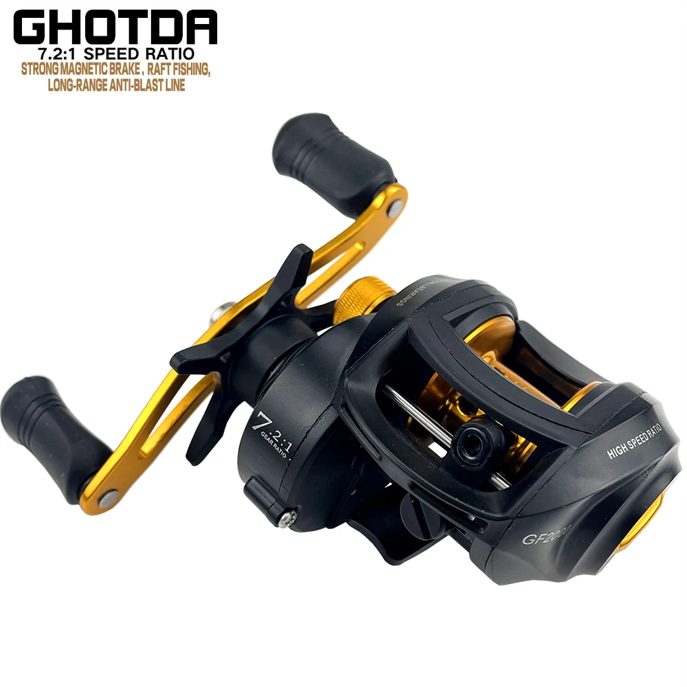 

Baitcasting Fishing Reel 7.2:1 High Speed Gear Ratio Baitcasting Reel 8KG Max Drag Bait Casting Reel Metal Spool Pesca