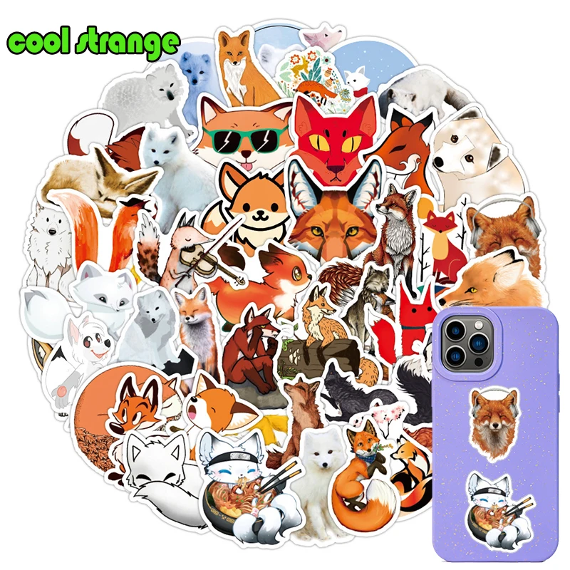 

10/30/50PCS Cartoon Fox Animal Stickers For Suitcase Notebook Skateboard Fridge Laptop Classic Toy Decals Graffiti Sticker