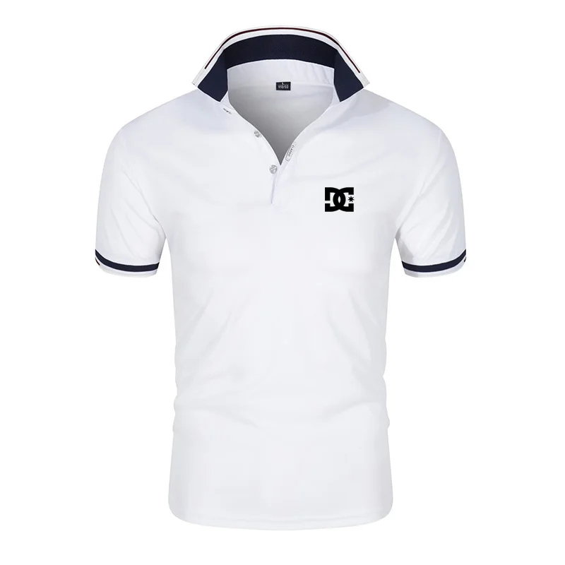 

Summer 2022 New Men Polo Shirt Casual Tops DC Print Polos Shirts Mens Short Sleeve Polos Business Brand Homme Fashion Tees