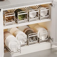 multifunctional household metal tableware locker cabinet rack drain rack single layer tableware drying rack with drain tray