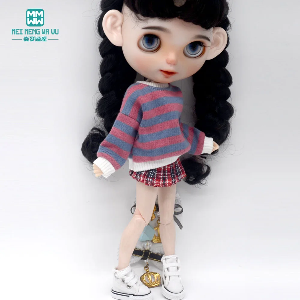 Новая Одежда для кукол Blyth Azone OB22 OB24 аксессуары Модный Полосатый свитер