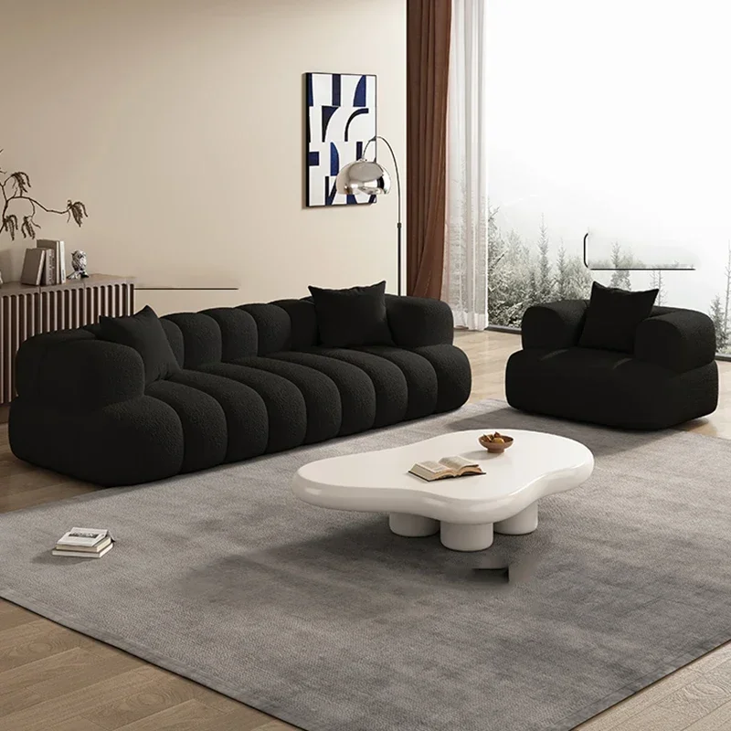 Черные современные диваны для гостиной в скандинавском минималистическом стиле