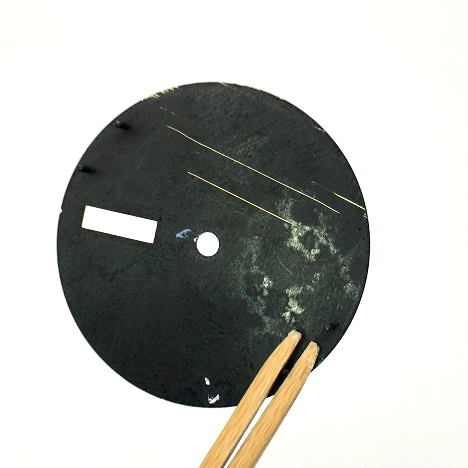 S 28.5mm Watch Dial Replacement Modified Dial Double Calendar Literally Suitable for NH36A Movement SK007 Double Calendar Black