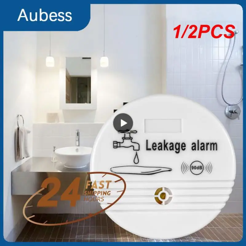 

1/2PCS Wireless Water Alarm Independent Battery Water Alarm Sensor Detector 90dB Sounder Water Leakage Alarm Detector Home
