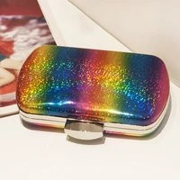 summer rainbow evening bags laser clutch gradient color party bags clutches for wedding 2022 trend wedding purse party banquet
