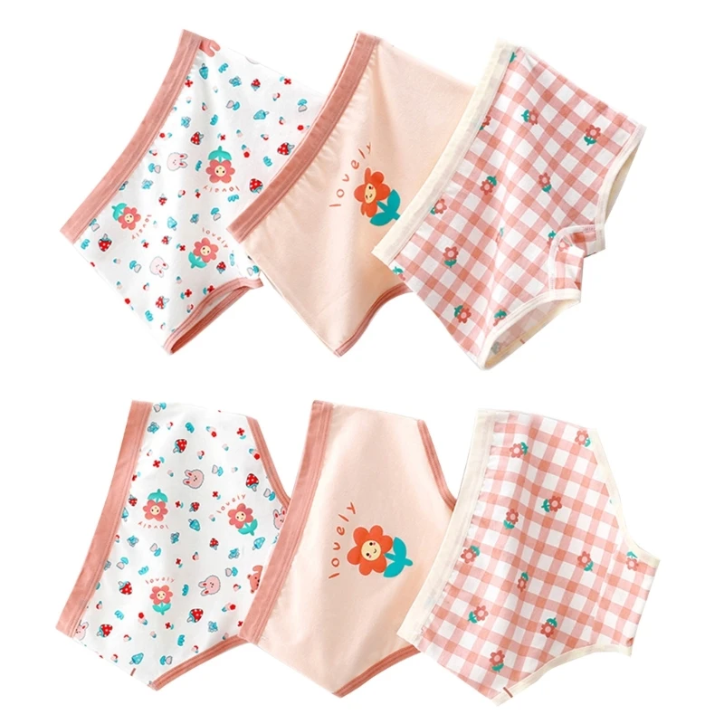

3Pcs/Lot Cotton Girl Shorts Children Underwear Lovely Cartoon Underpants Set
