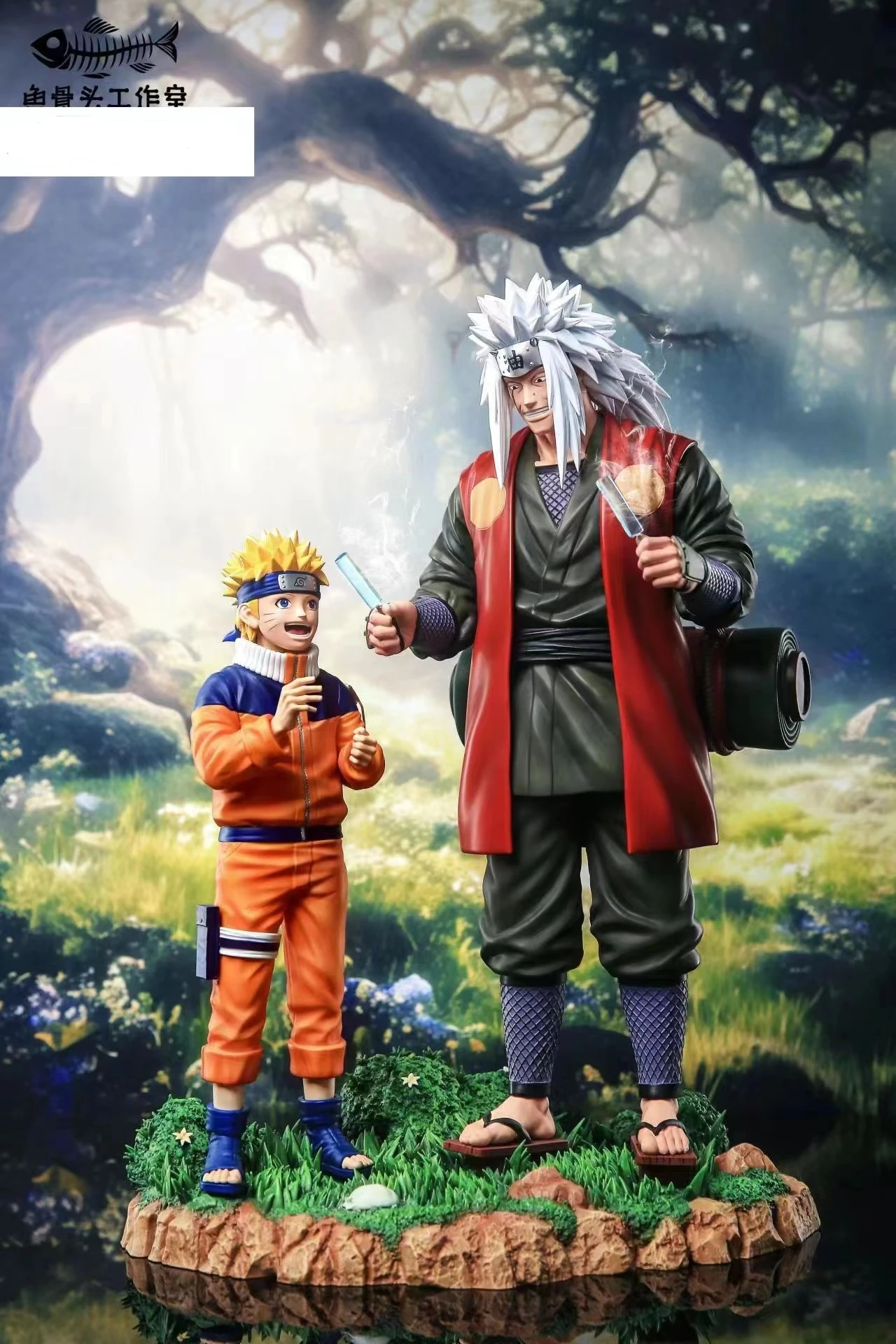 Рыбья кость Наруто Мирая и фигурка статуя