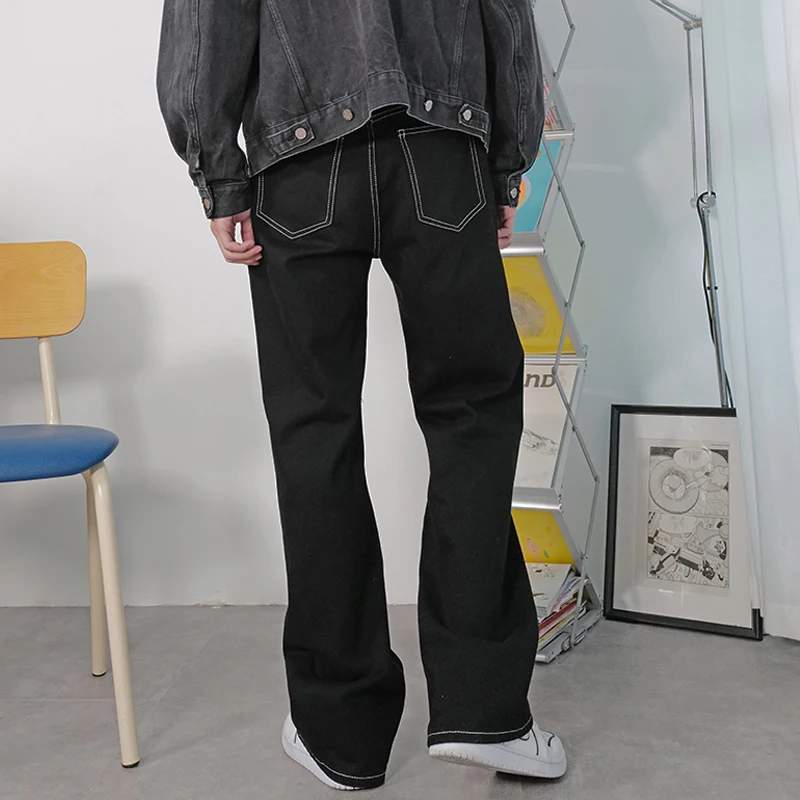 Men's Black Korean Y2K Clothes Jeans Men Straight Trousers Denim Vintage Casual Pants Women High Waist Baggy Jeans Streetwear