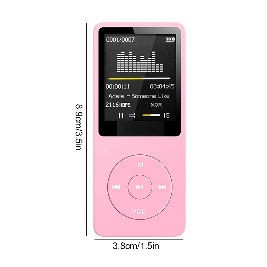 

MP3 Player Rechargeable Record Noise Conduction Media Lossless Portable Pocket Sport Music Play with Micrphone Red