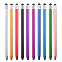 10 colors round tablet stylus pen alloy dual tip capacitive stylus touch screen drawing pen for phone ipad smart phone tablet pc