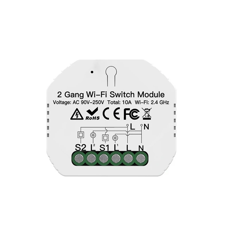 

Wifi Smart Light Switch Diy Breaker Module Smart Life/Tuya APP Remote Control Work with Alexa Google Home 2 Gang 2 Way