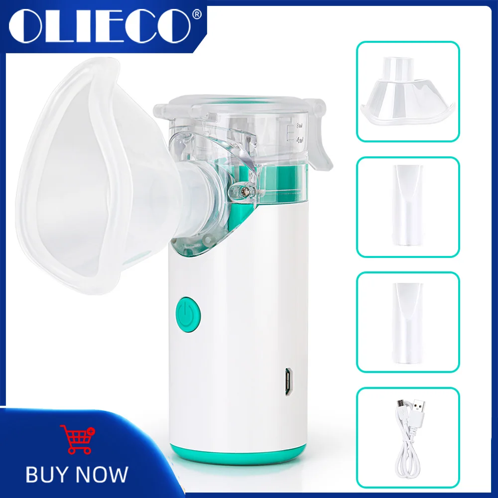 

OLIECO Portable Nebulizer Child Adult Medical Steaming Inhaler 8ml Mini Ultrasonic Mesh Atomizer Silent USB Recharge Humidifier