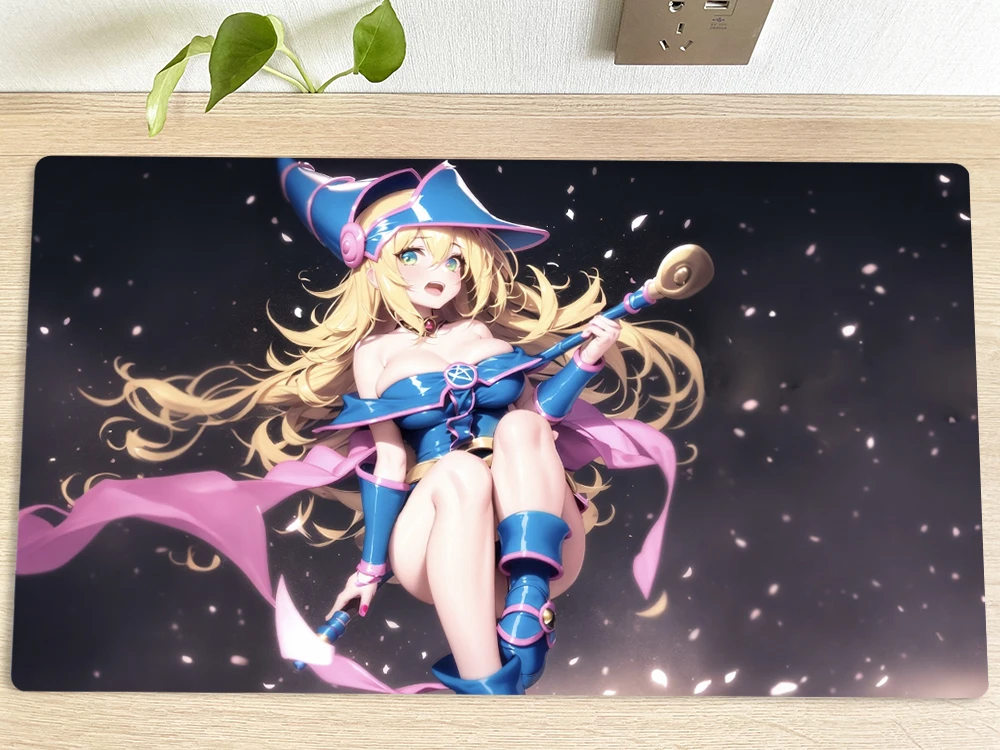 Настольный игровой коврик YuGiOh Dark Magician Girl TCG геймерский для карт мыши бесплатная