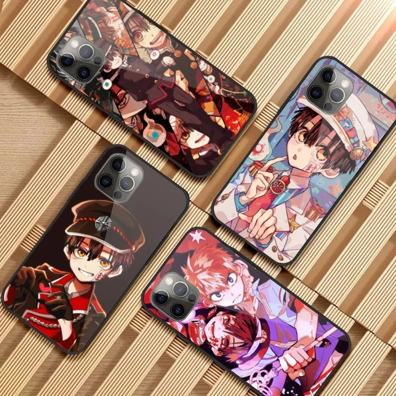 

TBHK Hanako Kun Cell Phone Case for iPhone 14 13 12 11 XS X 8 7 6 Plus Mini Pro Max SE 2022 PC Glass Phone Cover Funda