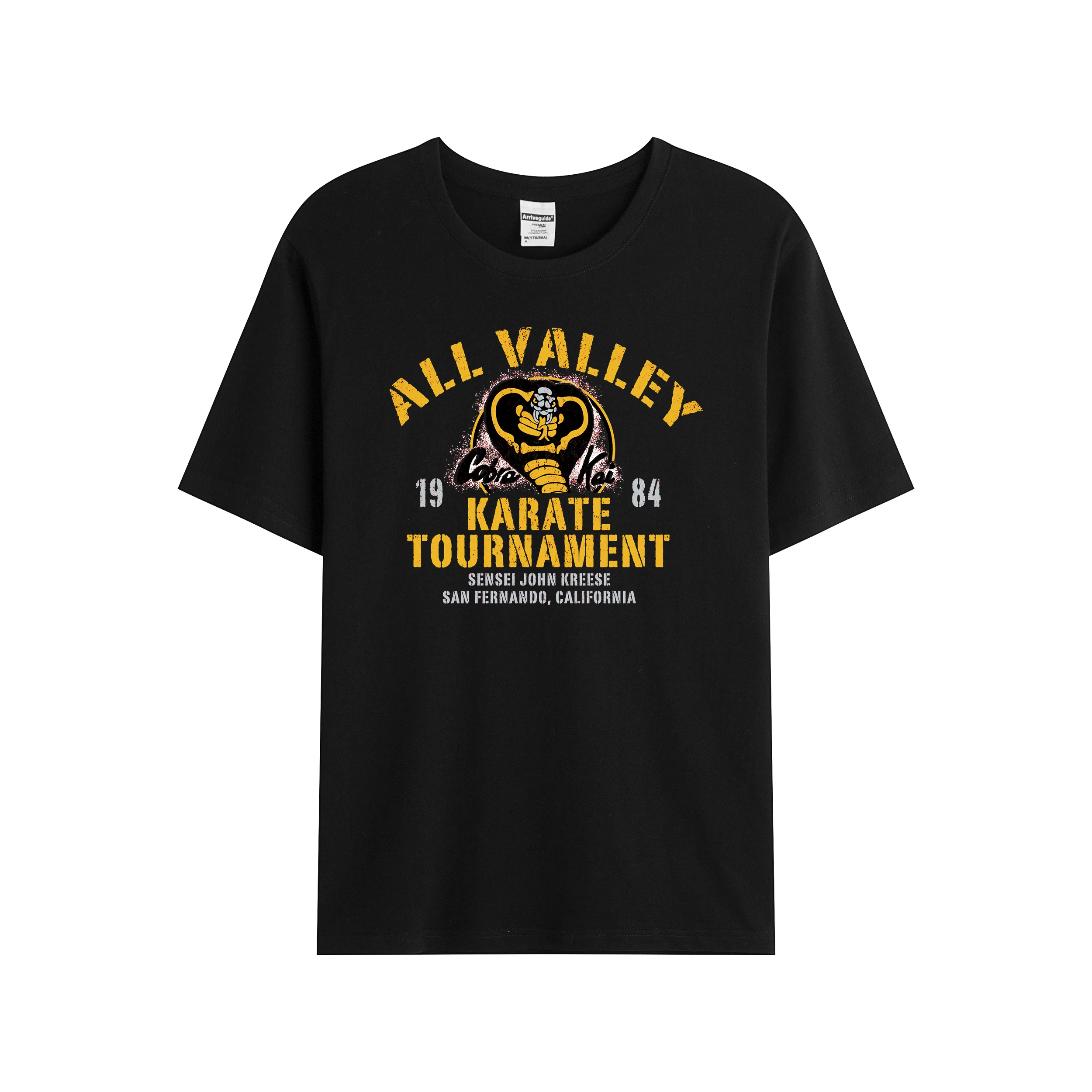 

Men/Women's Summer Black Street Fashion Hip Hop All Valley Karate Tournament Cobra Kai T-shirt Cotton Tees Short Sleeve Tops