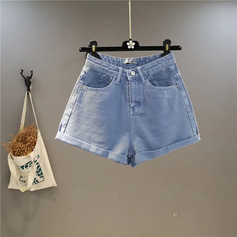 Новинка лета 2022 женские джинсовые шорты ярких цветов с высокой талией и широкими