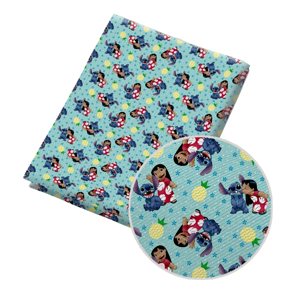 

50X145cm Lilo&Stitch Pattern Polyester Fabric Patchwork Sewing Disney Cartoon Printed Twill Accessories Home Decor Shirt