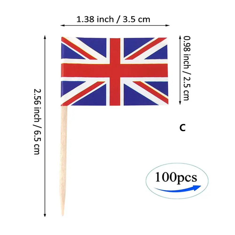 Украшения для вечеривечерние украшение тортов Флаг Союза Джека палочки