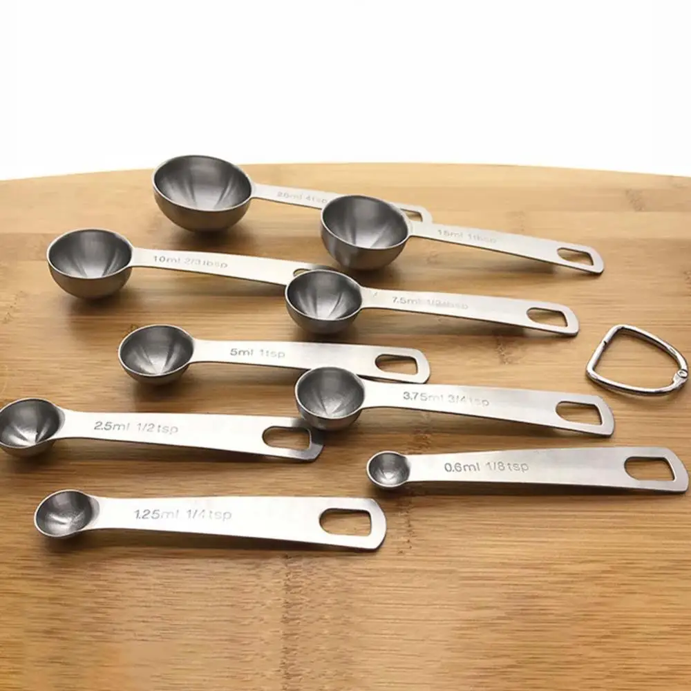 

9Pcs Stainless Steel Measuring Spoon Set Baking Seasoning Cooking Kitchen Tool