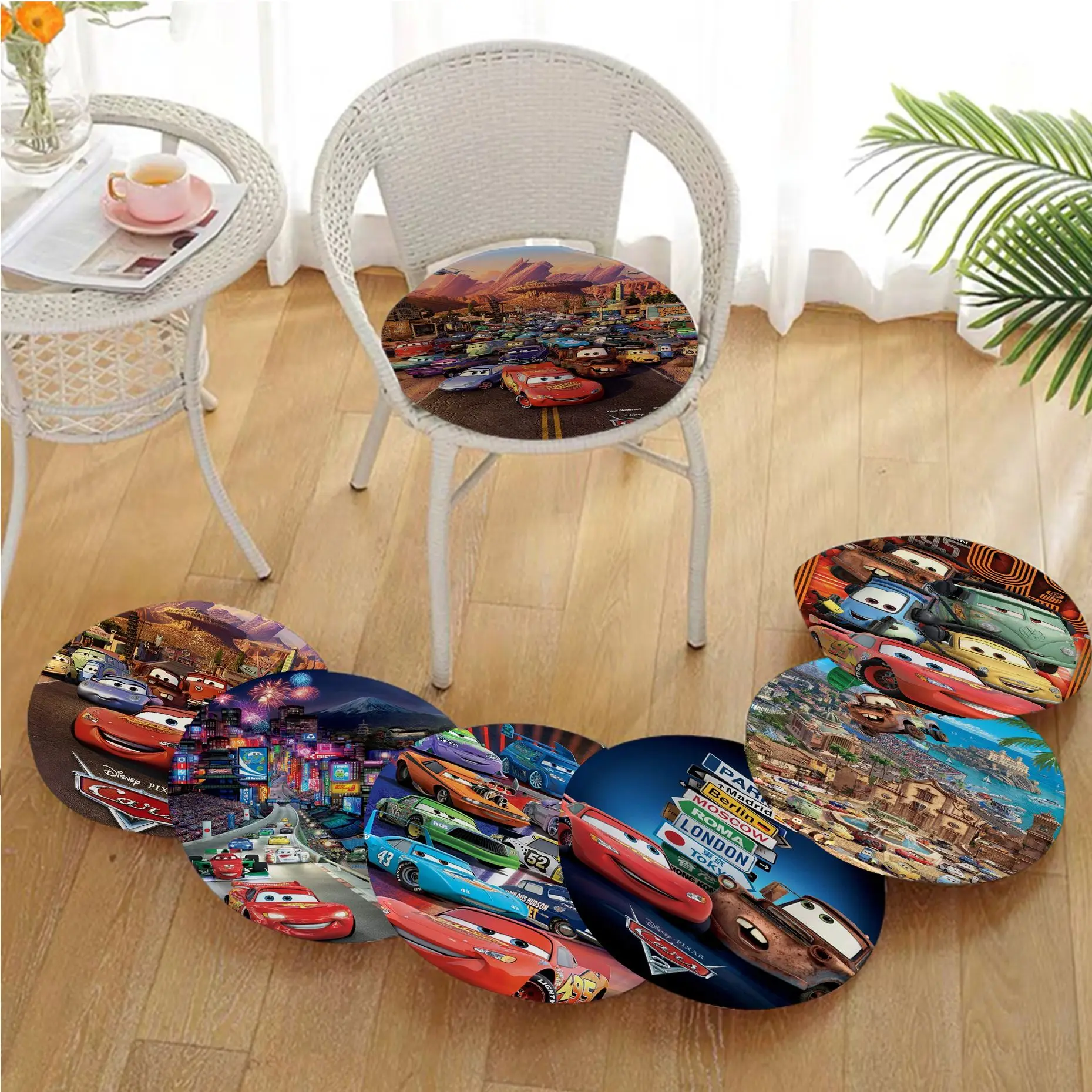 

Disney Cars Square Dining Chair Cushion Circular Decoration Seat For Office Desk Stool Seat Mat