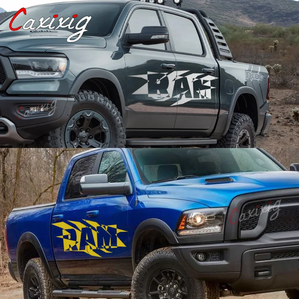 Для Dodge RAM Hemi 1500 2500 3500 наклейки на боковую дверь Rebel графический декор для