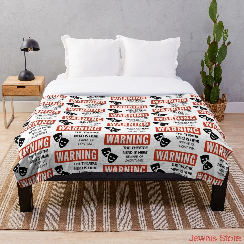 

WARNING Theatre Nerd Blanket Plush Velvet Warm Decoration Bed Home Throw Sofa Blankets Unisex Children Boys Gifts Adult NEW