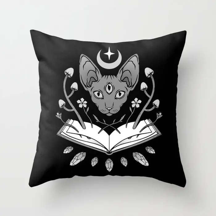 

Witchcraft Pillowcase Decorative Cushion For Sofa Printed Pillow Chair Car Cushion Cover Home Decoration