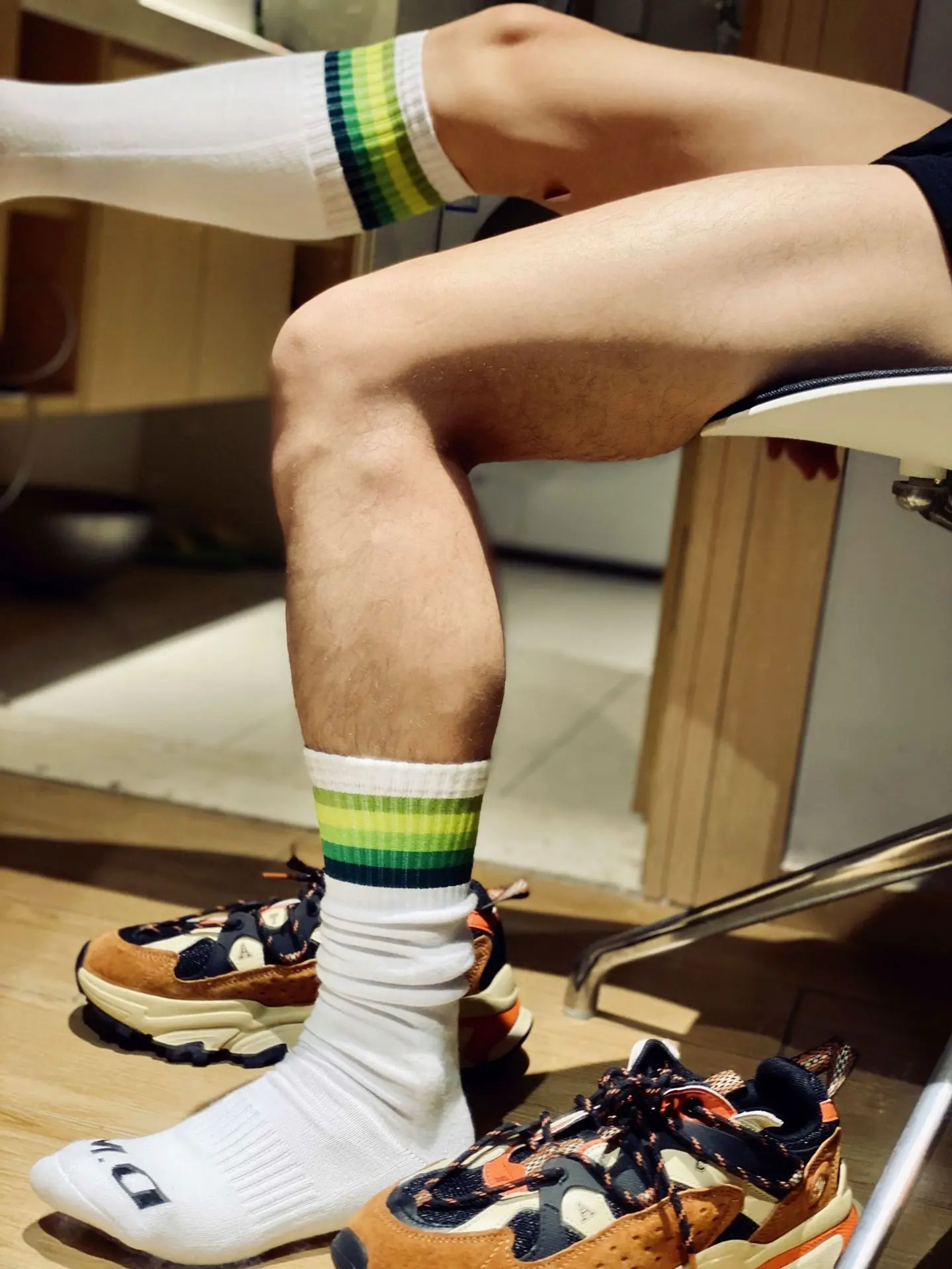 Носки мужские махровые в полоску с бантом, индивидуальные спортивные чулки с высокой посадкой, для футбола, баскербола, для мальчиков