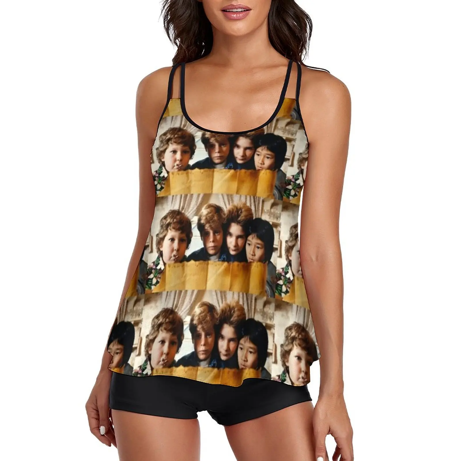 

The Goonies Movie Swimsuit Never Say Die Two Piece Tankini Swimwear Multicolor Swimsuits Plus Size Graphic Rave Beachwear