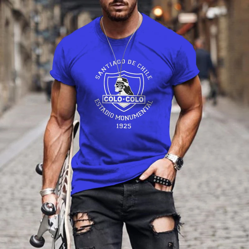 

Summer New Men's Multicolor Letter Print T-Shirt Street Fashion Casual Sports Quick Dry O Neck Oversized Shirt Top 6XL