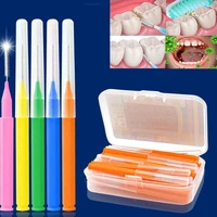 30pcsbox interdental brush soft bristle teeth care manual orthodontic dental teeth brush toothpick oral care