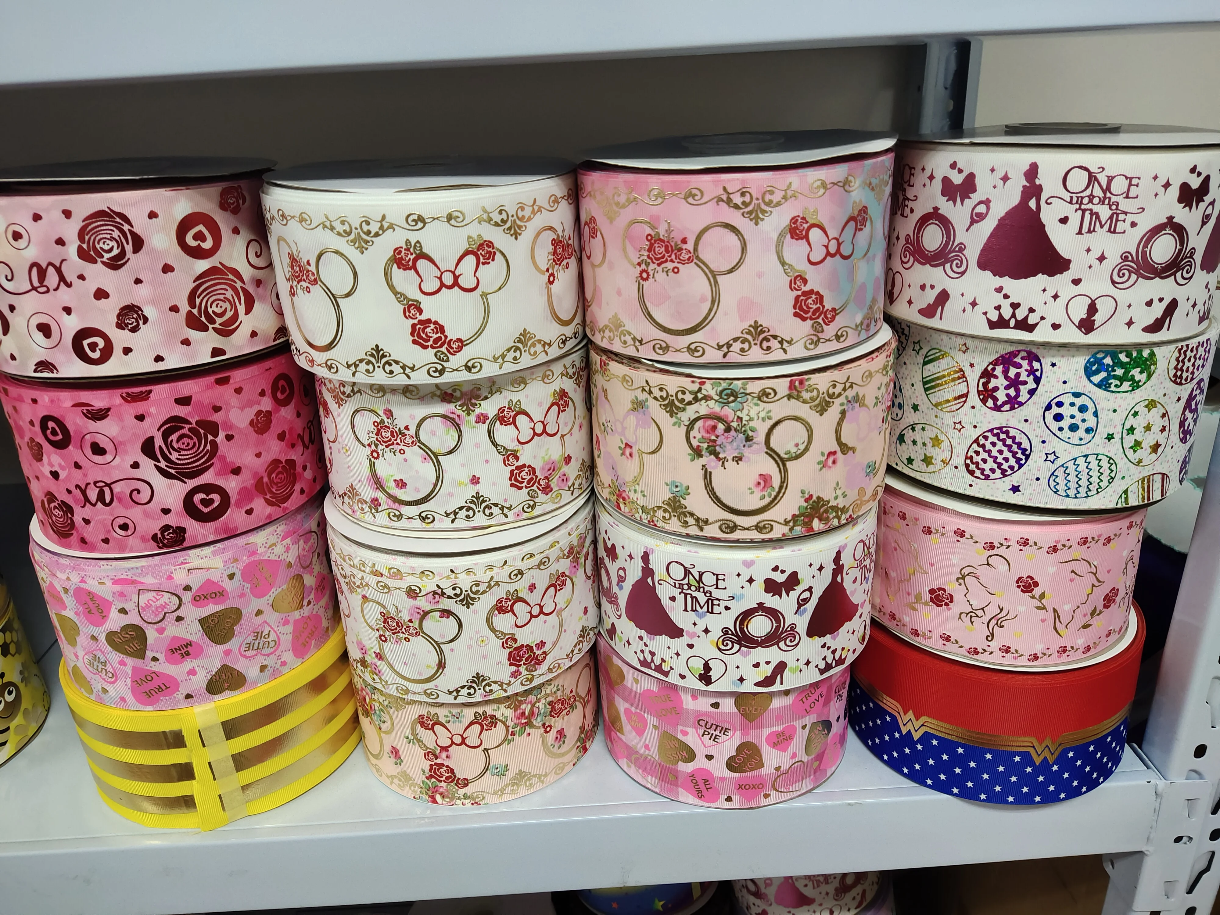 

50 Yards/Lot 3 Inch 75MM Foil Printed Grosgrain Ribbon