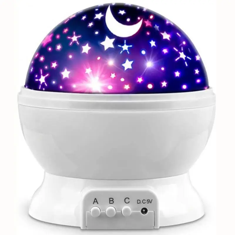 

Atmosphere Moon And Stars Colorful Night Light Projector 360 Degree Rotation 10 Kinds Of Effects Romantic Change Light