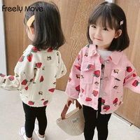 freely move 2022 new spring autumn fashion baby clothes girls cotton flower work coat causal jacket infant kids top outwear