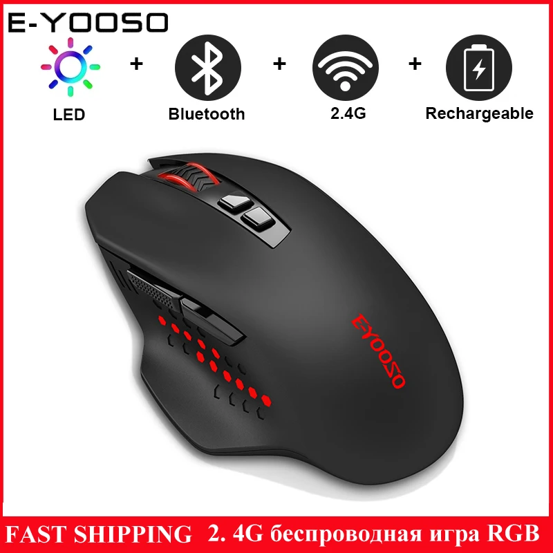 

Multi-mode Rechargeable Wireless Mouse Ergonomic Optical 4000 DPI Bluetooth Mouse Easy-Switch Gaming Mouse For Laptop PC Gamer