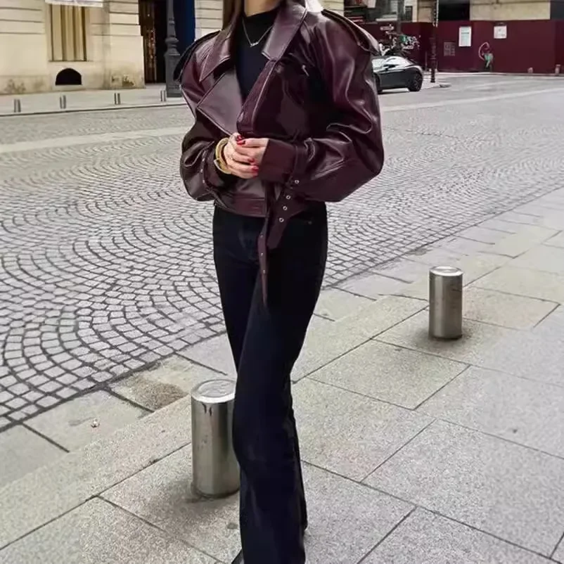 2024 новый стиль европейская и американская укороченная куртка с длинными