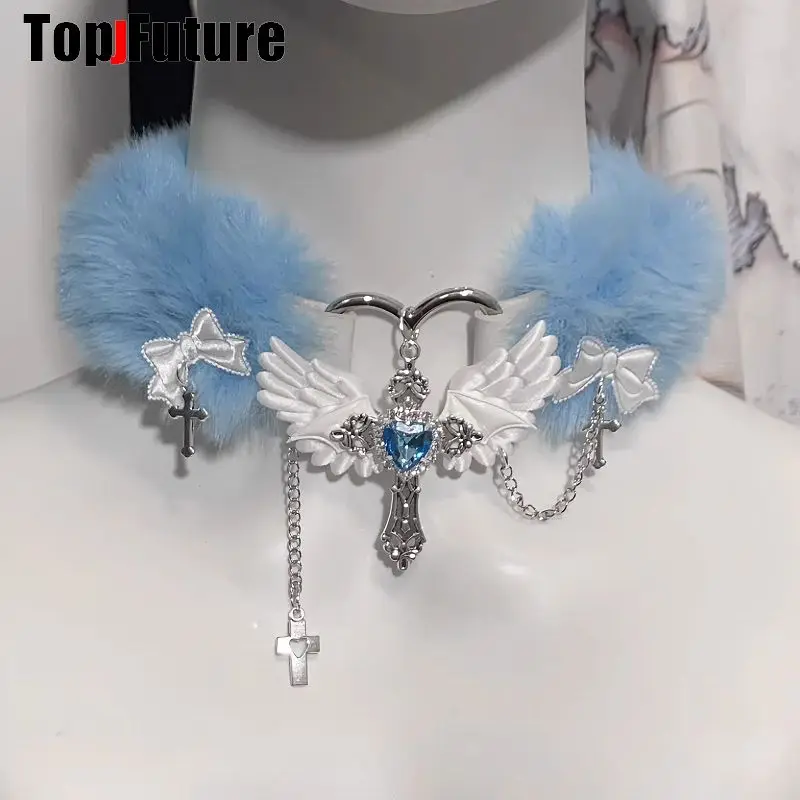 Винтаж Y2k для девочек и женщин готическая Лолита косплей Harajuku панк крылья ангела