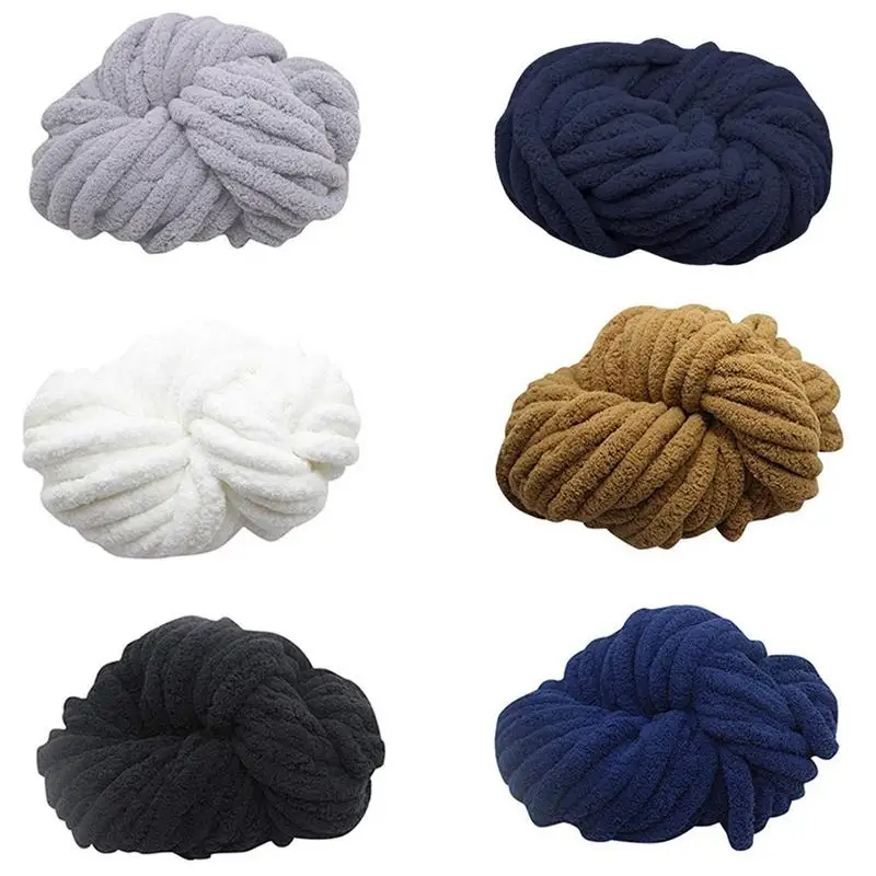 

Chenille Yarn Thick Chenille Weaving Thread Soft Polyester Weaving Crochet Craft Yarns For Throw Blanket Pillows
