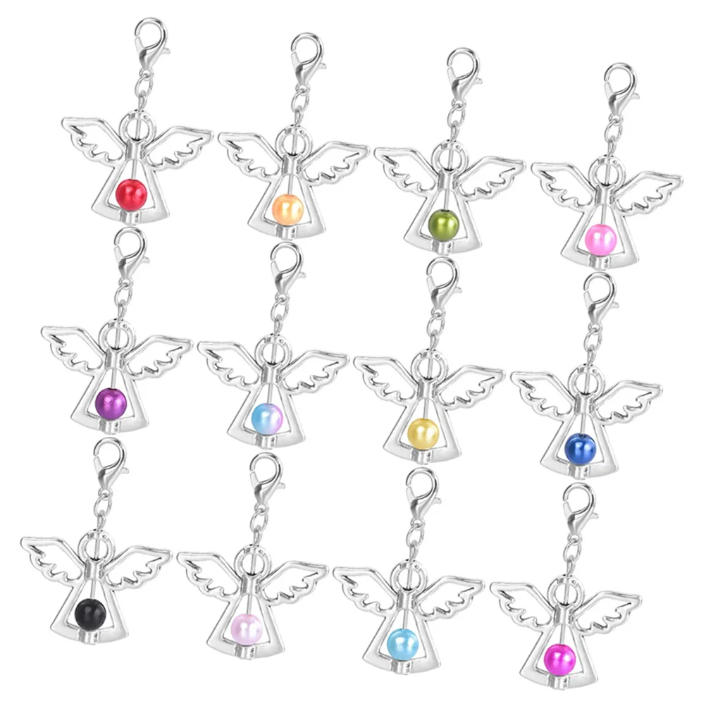 

12 Pcs Jewelry Decoration Angel Charms Wing Pendants Baby Gifts DIY Hanging Making Supplies Alloy Accessories